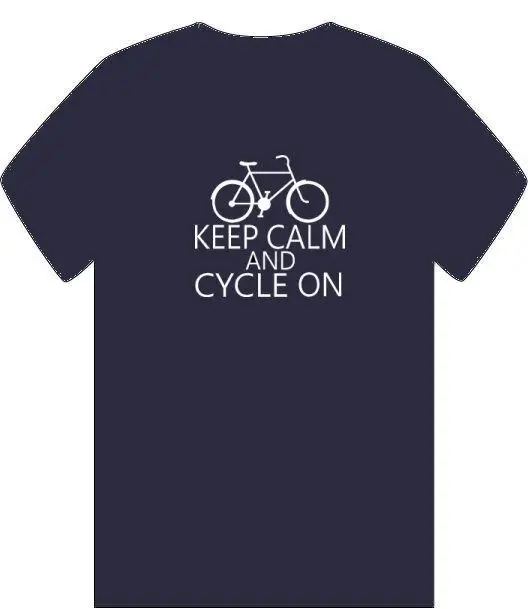 KEEP CALM AND CYCLE на Мужская футболка SML-3XL велосипед PUSH BIKE классический - Цвет: Тёмно-синий