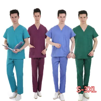 

Women's Medical Uniforms Classic V-neck Scrub Sets Pure Cotton Doctor Clothing Nurse Uniform Surgical Clothing 2020