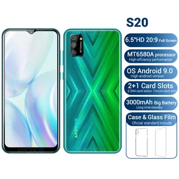 

Brand New Original Mobile Phone Dual SIM 2GB RAM 16GB ROM S20 6.5"HD MT6580A Quad core 5MP+5MP 3000mAh Android 9.0 Smartphone