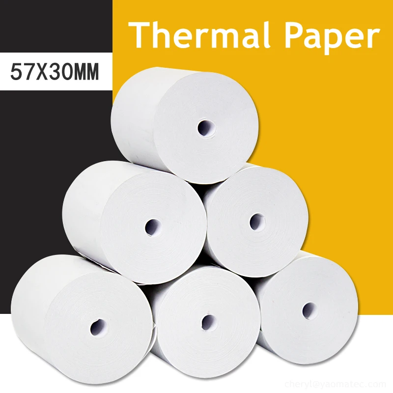Details about   Thermal Paper Rolls 57*30mm Printer Paper Cash Register 20Rolls for POS Receipt 