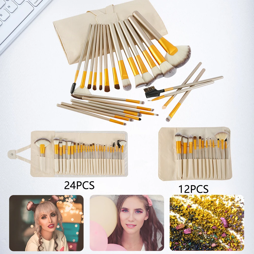 12/24 шт. Professionelle Kosmetik макияж Pinsel Werkzeuge Kosmetik макияж-Pinsel-комплект Уход за кожей лица кисти для румян и теней набор