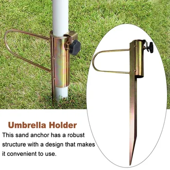 

Home Garden Easy Use Heavy Duty Rain Gear Spike Lawn Patio Ground Flag Holder Fishing Rod Beach Umbrella Anchor Sun Metal Stand