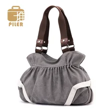 Piler роскошная женская сумка, сумки Хобо, большие женские сумки на плечо, женские сумки-тоут, сумки-мессенджеры, холщовая винтажная сумка через плечо, кошелек