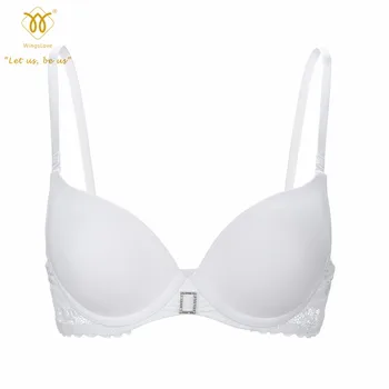 

Wingslove Women's Push Up Bra Padding Underwired Plunge Smooth Cups Lingerie Cleavage Bralette