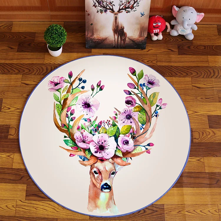 Style 3 Nordic круглый ковер с рисунком дома Гостиная детская игра коврики под стулья Спальня прикроватные покрывало, плед исследование тент для йоги Teppich коврик - Цвет: Style 3