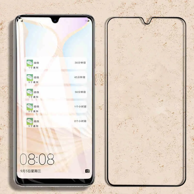 Black 2 шт., закаленное стекло для Xiaomi Redmi Note 8, защита экрана Redmi Note 8, полное покрытие для Xiaomi Redmi Note 8, 3D пленка с закругленными краями - Цвет: Black