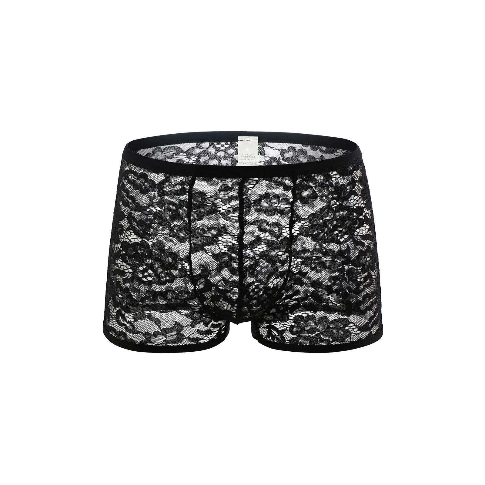 Underwear Lace Boxers Men's See Through Erotic Lingerie Mesh Underpants Bulge Pouch Panties hombre Boxer Shorts