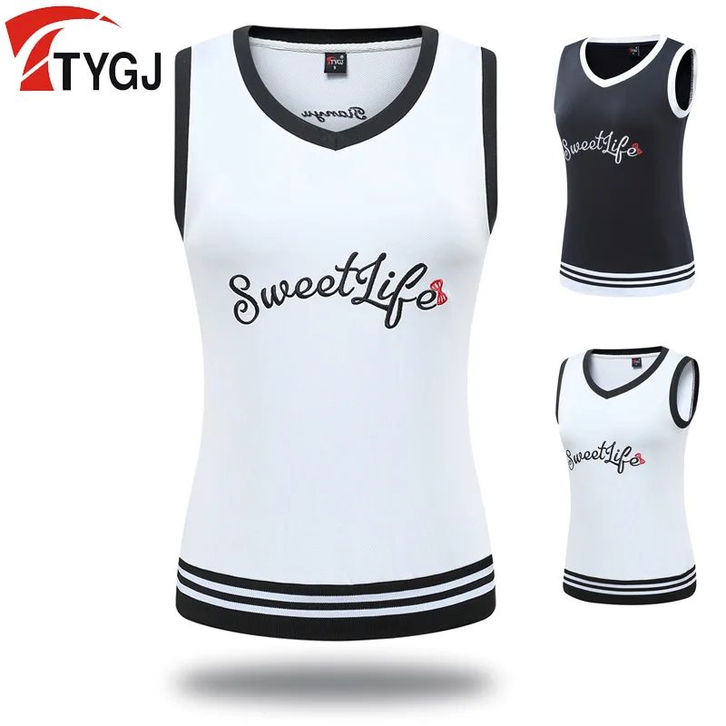 2019 одежда для гольфа женский жилет весенние топы без рукавов с V образным вырезом