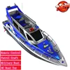 1:20 Remote Control Boat 2.4G RC Police Speed Boat Toy Model Electric Full Function Large 4 Channel Patrol Boat Military Boat 1