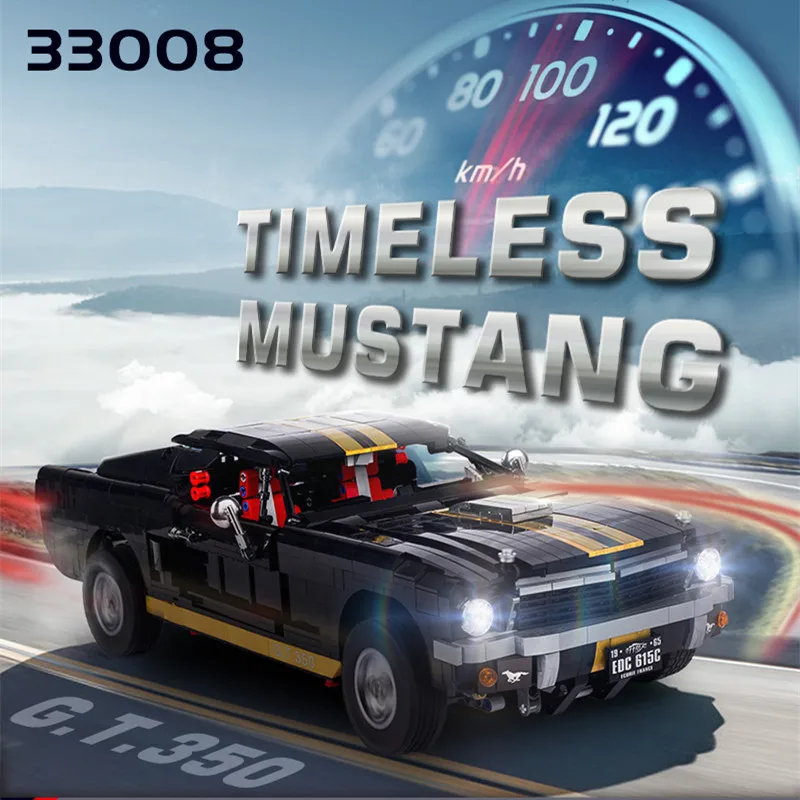 

IN STOCK 33008 1817Pcs Motor High-Tech Series The 1965 Mustang GT 350-H Model Building Blocks MOC Car-styling Toys For Children