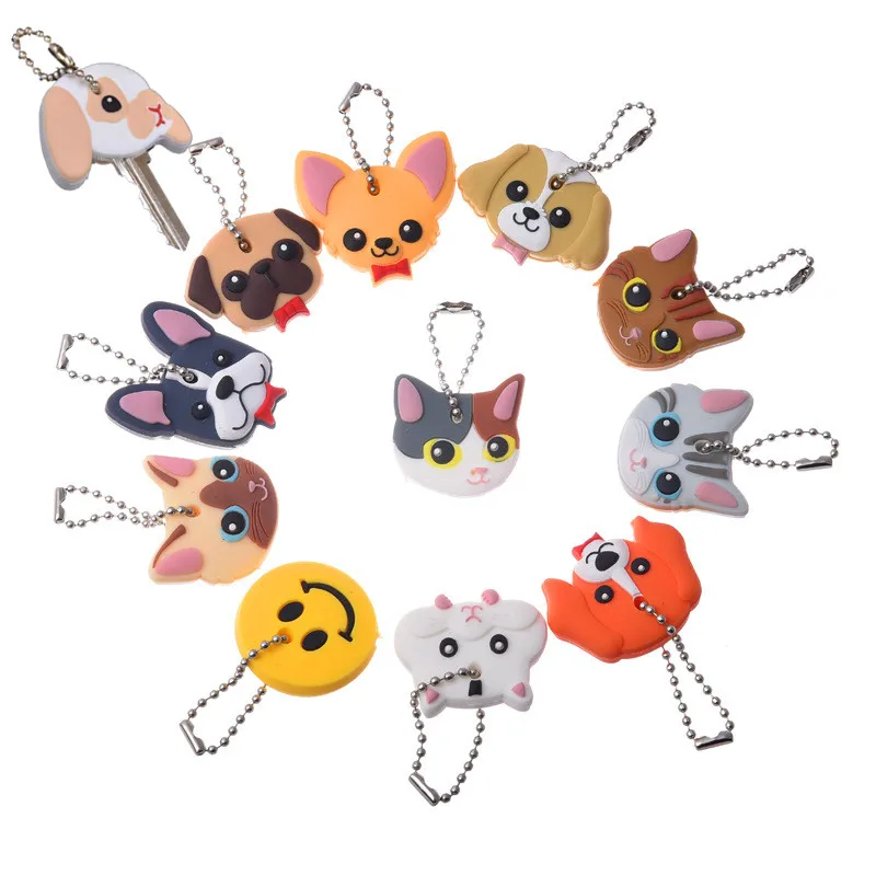 

40PCS Mix Animal Cartoon PVC Key Ring For Kids Party Gifts Lovely Cat And Dog Key Chain Backpack Wallet Decoration