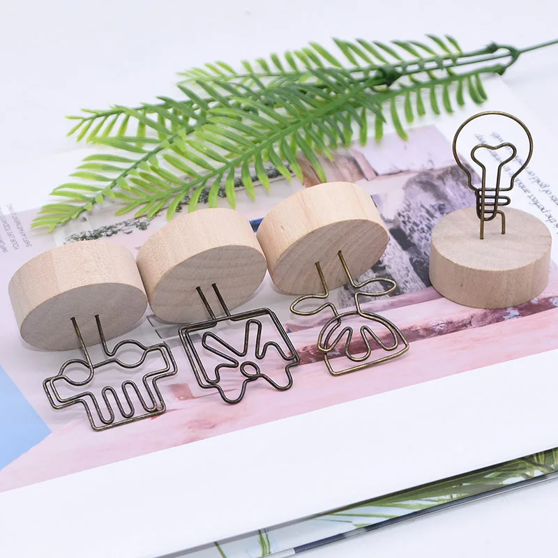 1/3 шт. DIY Деревянные Бизнес держатель для карт деревянные поделки деревянная железная арт зажим для заметок Бизнес, с отделением для карт, домашний Спальня учебы