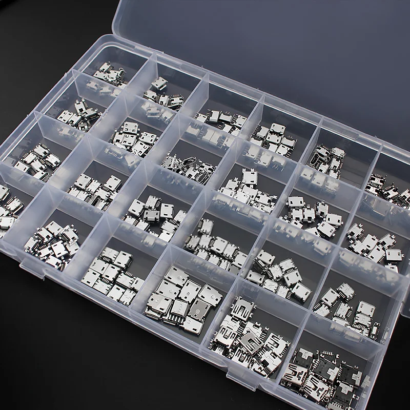 

Micro USB Connector 240 Pcs/box 24 Models Socket Jack USB Connectors Set Charging Port For MP3/4/5 100% Huawei Lenovo ZTE