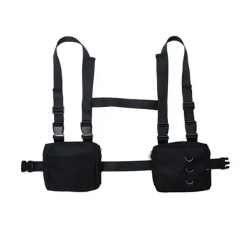 

Men Women Fashion Chest Front Bag Hip Hop Functional Waist Packs Adjustable Tactical Shoulder Bags 517D