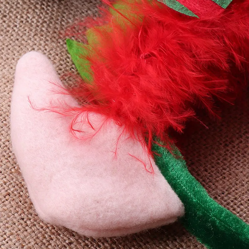 Рождественская повязка на голову с красным пером, Рождественская повязка на голову с застежкой, головные уборы, обруч на голову, вечерние повязки на голову с эльфом, рождественский подарок