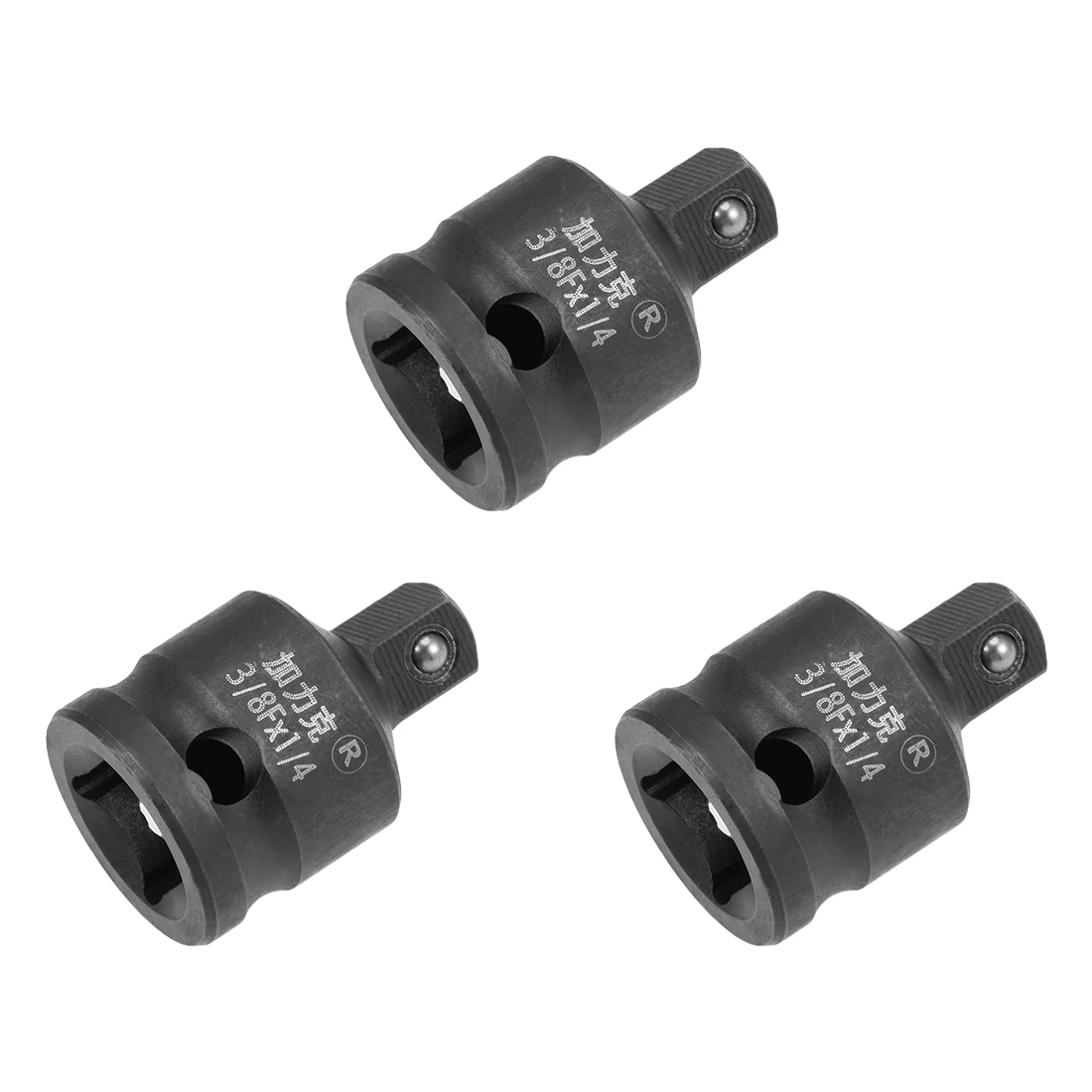 uxcell Socket Adapter 1//2-Inch Drive F to 3//8-Inch Drive M Cr-V Black 2 Pcs
