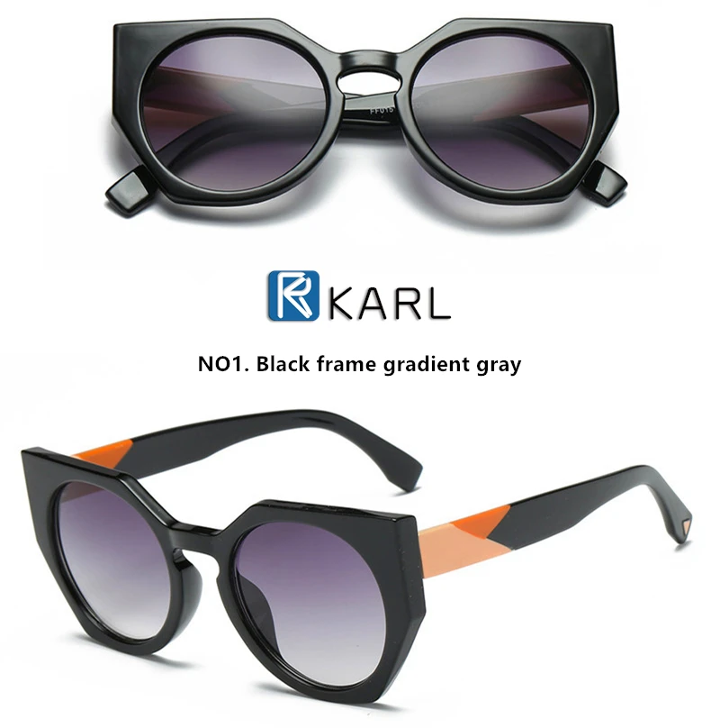 NO1.gradient gray Синие градиентные солнцезащитные очки для женщин кошачий глаз солнцезащитные очки модные роскошные брендовые винтажные женские темные очки нерегулярные солнцезащитные очки со срезанными углами - Lenses Color: NO1.gradient gray
