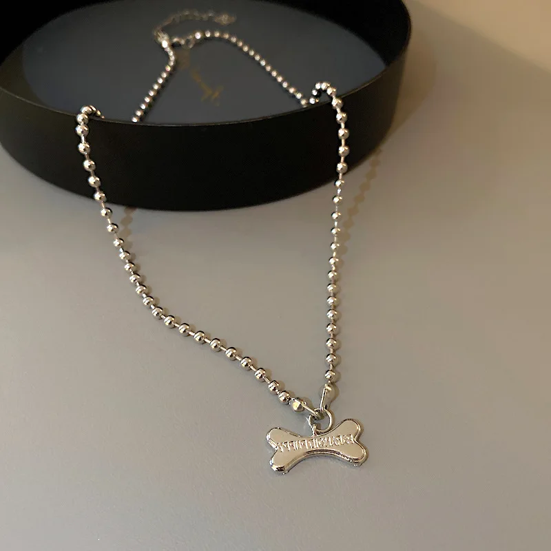 Origin Summer Cool Full Spark Rhinestone Bones Chokers Necklace for Women Girls 2 Styles Beaded Pendant Necklace Stylish Jewelry 2
