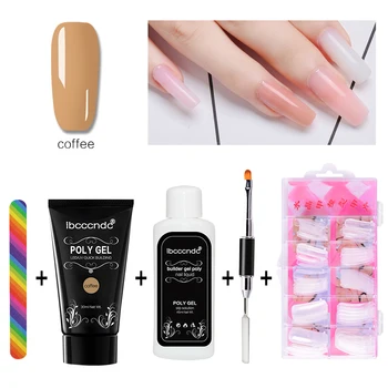 

1 Set Gel Nail Extension Sets Nail Art UV Gel Hard Jelly Builder Gel Hybrid Varnishes French False Nail Glue Poly Gel Kits TSLM1