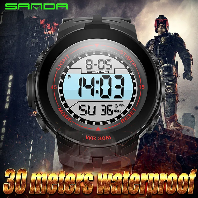SANDA 340 модные спортивные цифровые часы для улицы практичные многофункциональные