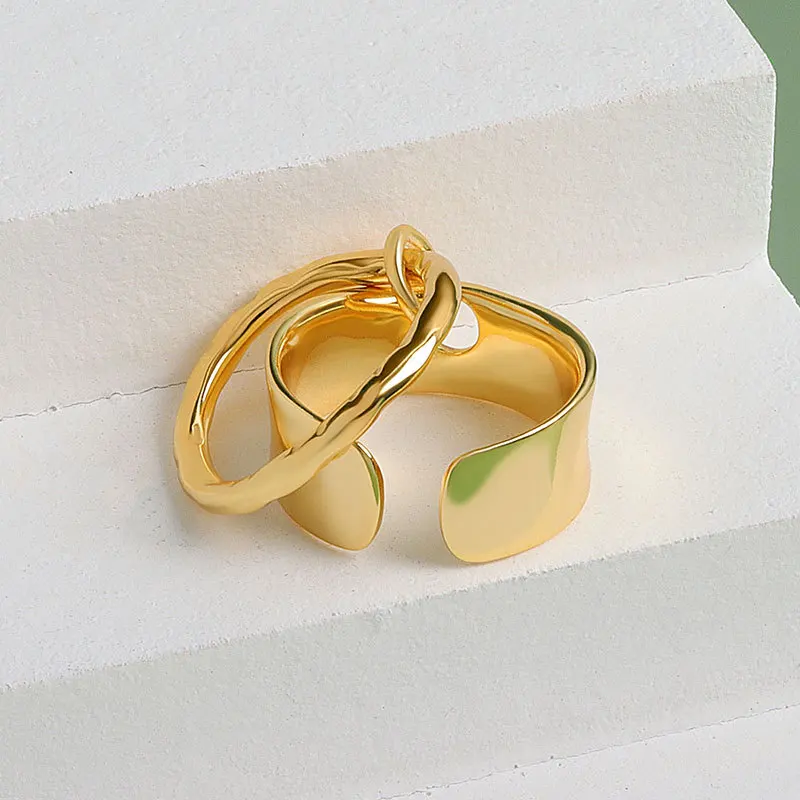 Silver Color Ring Man Women Double Round Lines Vintage Wedding Trendy Jewelry Open Adjustable Ring silver rings silver ring wedding rings Trendy Gifts