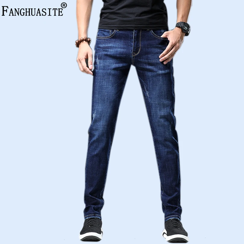 Брендовые джинсы, мужские прямые брюки, мужские классические джинсы, мужские джинсы, дизайнерские брюки, повседневные шикарные модные штаны, эластичные синие