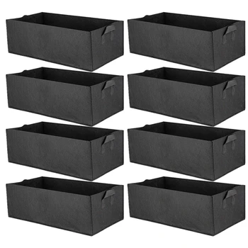 

8PCS Thickened Non-Woven Fabric Planting Bag Square Seedling Bag Flower Pot Garden Bed