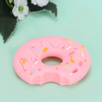 

1pc Silicone Donut Teether Lovely 3D Doughnut Shape Teething Toy Chewing Toy for Baby (Pink)