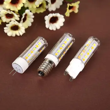 

E14G9G4 Tricolor Dimmable LED Light 220V 52 Beads 2835 Source Ceramic PC Cover for LED Spotlight Table Lamps Light