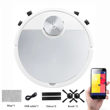 

1pc Robot Vacuum Cleaner Vacuum Wet Mopping Pet Hair Hard Floor Automatic Powerful Suction Ultra Thin Disinfection Touch Control