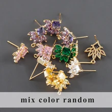  GUFEATHER M1123,jewelry accessories,18k gold plated,copper,zircons,pass REACH,nickel free,jewelry making,diy earrings,10pcs/lot 