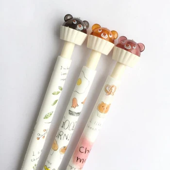 

3 Pcs/set Cartoon 0.5mm Cup Cake Bear Plastic Press Automatic Mechanical Pencils Writing Drawing Pencil Stationery Gifts