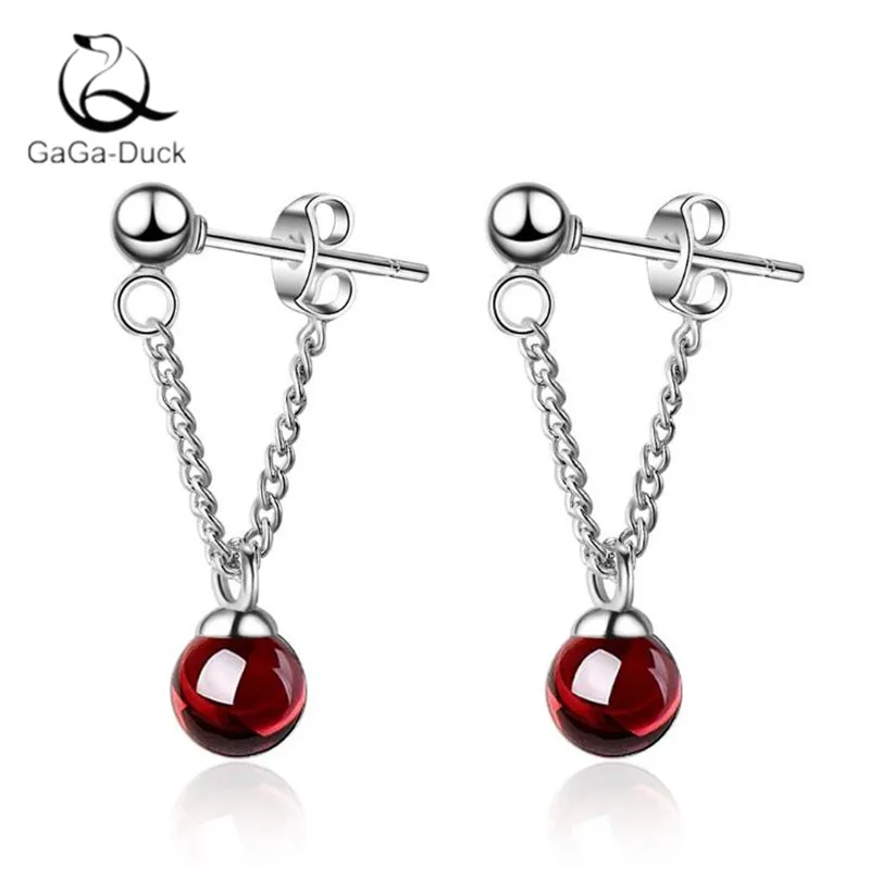 Новые милые девушки винно-красный гранат шар красивые стерлингового серебра 925