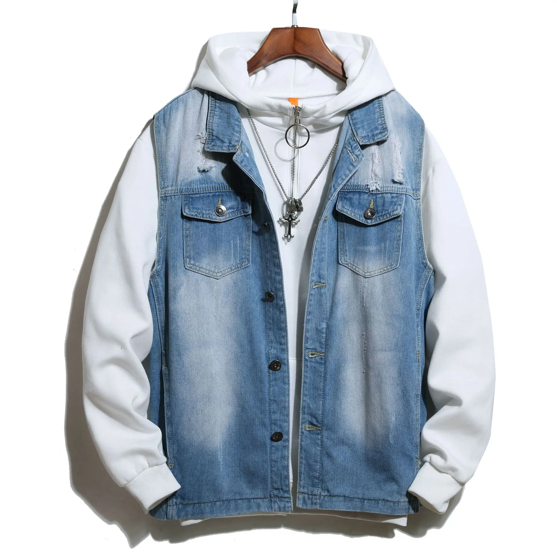 Men Denim Jacket Slim Fit Jacket Men 