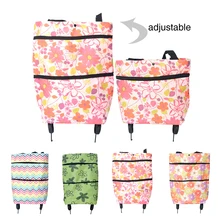 Ткань Оксфорд многоразовая легкая сумка для покупок на колесах портативная модная корзина Экологичная домашняя Складная Большая емкость на колесах