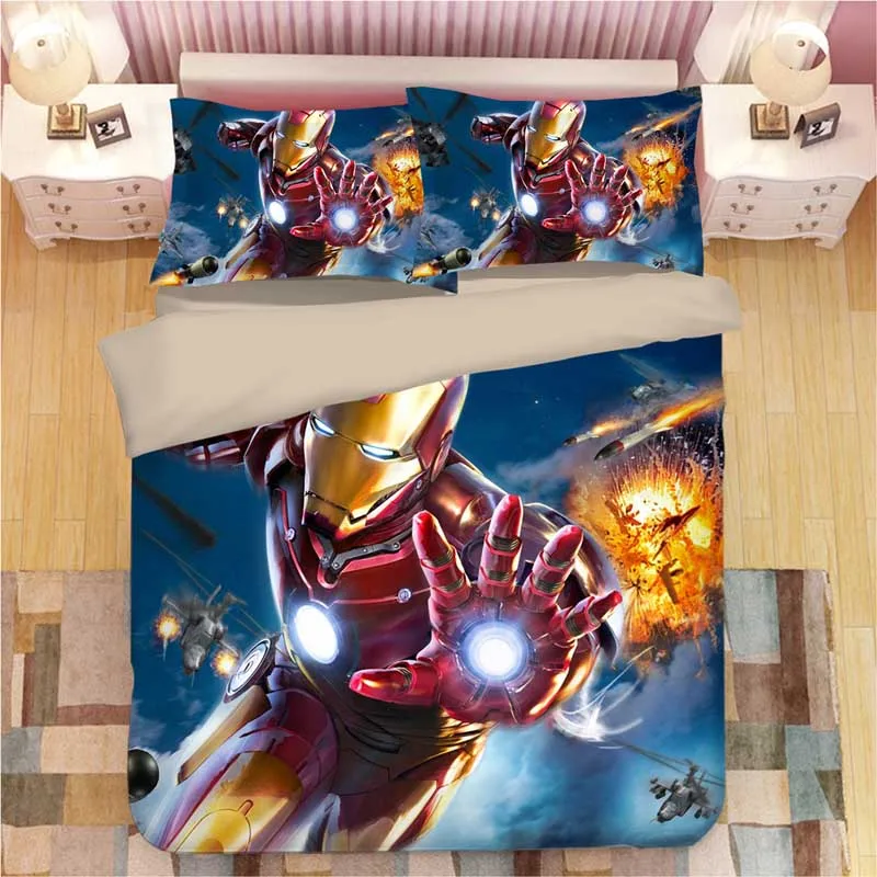 Marvel, Мстители, Железный человек, Комплект постельного белья, пододеяльник, стеганное одеяло Tony Stark, Комплект постельного белья s, постельное белье, Комплект постельного белья(без простыни - Цвет: 6