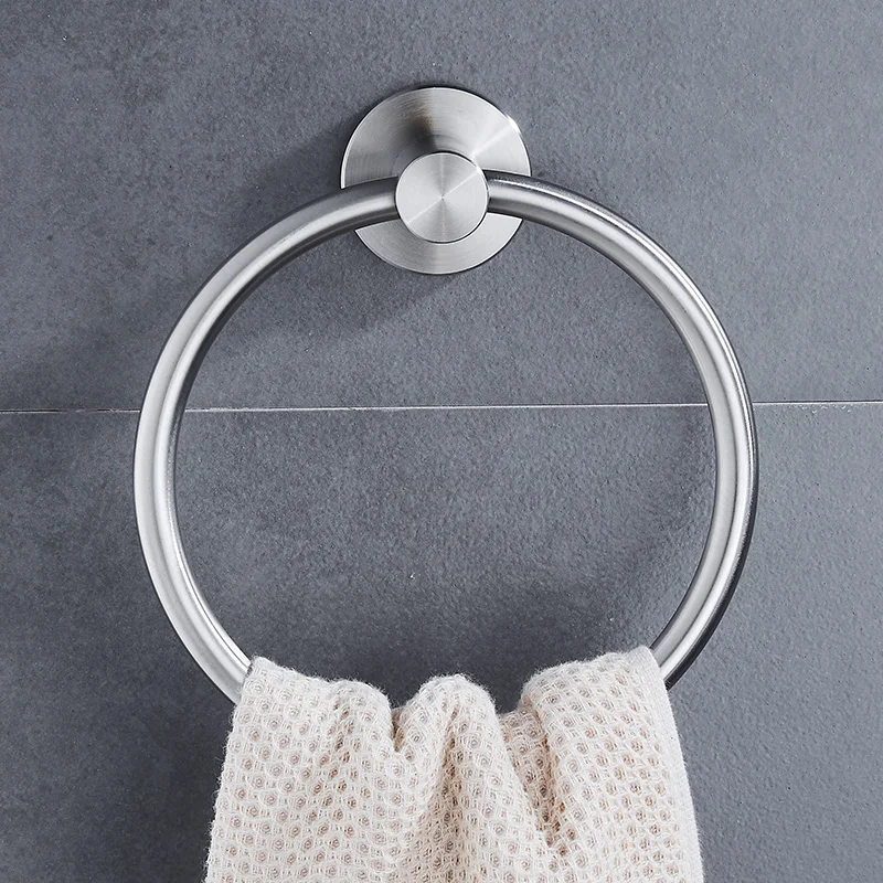 304 Stainless Steel Bathroom Towel Ring Hand Towel Holder Circle Rings Door Hanger Towels Rack Bathroom Hardware Set Wall Mount bathroom towel ring bathroom towel holder