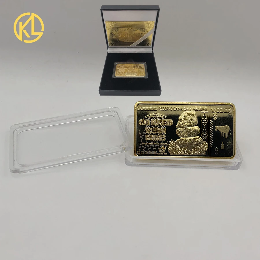 Новинка 1 шт. золотые банкноты 100 триллиона долларов Зимбабве копия золотого