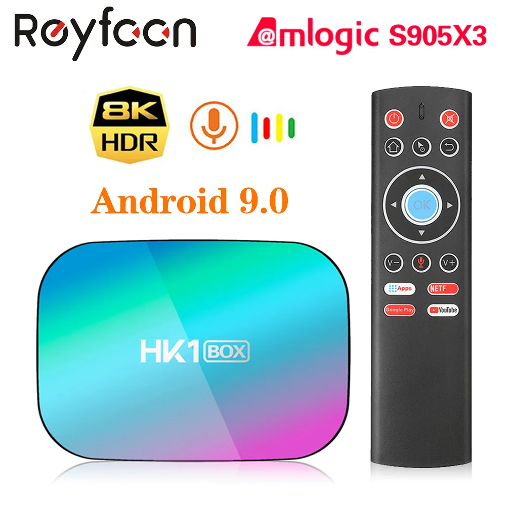 ТВ приставка HK1 8K 4GB 128GB Amlogic S905X3 Android 9 0 1000M Dual Wifi 4K 60fps Google Player Youtube медиаплеер 32GB