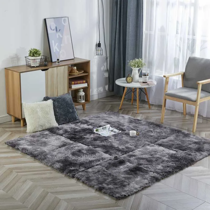 Chilren яркое длинное шерстяной коврик для гостиной, спальни, теплое мягкое плюшевое сборное покрытие для пола для дома, диван, чайный столик, ползающий коврик с татами