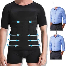 Мужской утягивающий формирователь осанки жилет мужской для живота корректор компрессионный жиросжигатель для тела грудь животик рубашка корсет