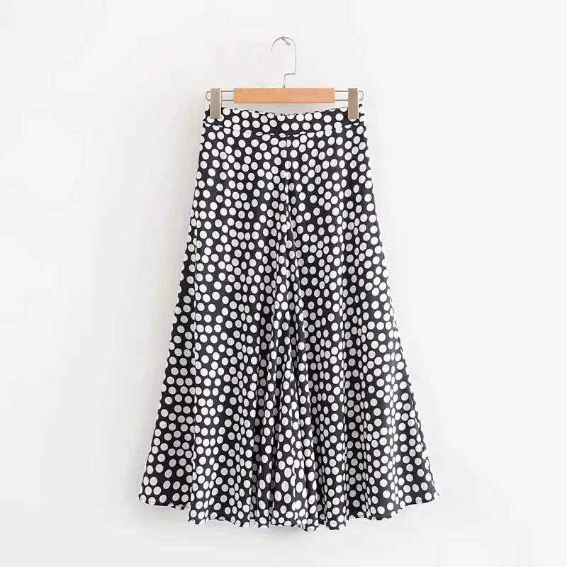 

Dn-7073 Women's Dress New Products Black And White Polkadot Skirt Long Skirts