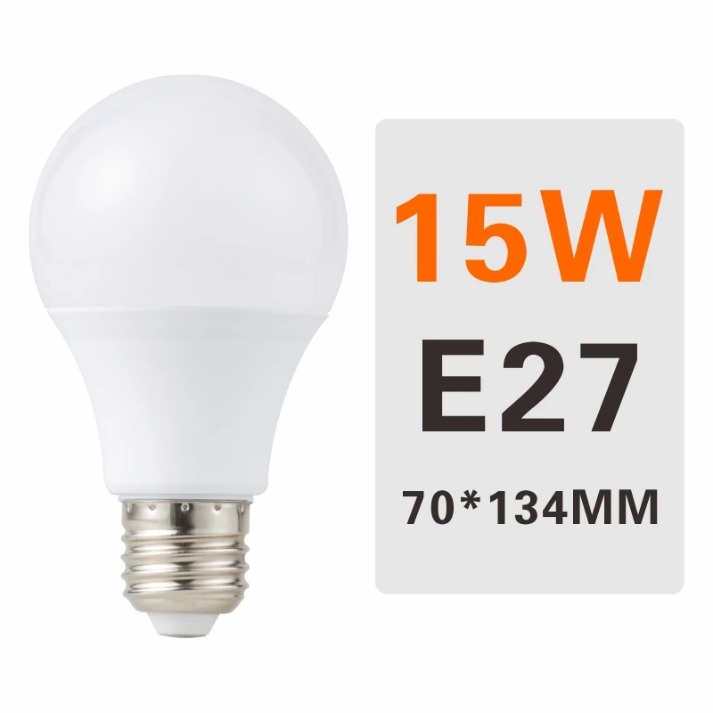Светодиодный ламповый светильник E27 E14 220 В, умная лампочка IC 3 Вт 6 Вт 9 Вт 12 Вт 15 Вт 18 Вт 20 Вт, лампада высокой яркости, Светодиодный точечный светильник Bombilla - Испускаемый цвет: 15W E27