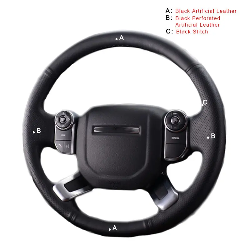 Artificial Leather Авто оплетка на рулевом колесе Крышка для Land Rover Range Rover 2013- интерьер автомобильные аксессуары оплетка крышки автостайлинг - Название цвета: Artificial Leather