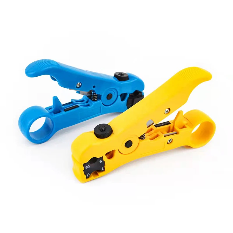 HTOC Universal Cable Wire Stripper Cutter Stripping Tool For Flat or Round UTP Cat5 Cat6 Wire Coax Coaxial (2 Colors) telephone cable tracer
