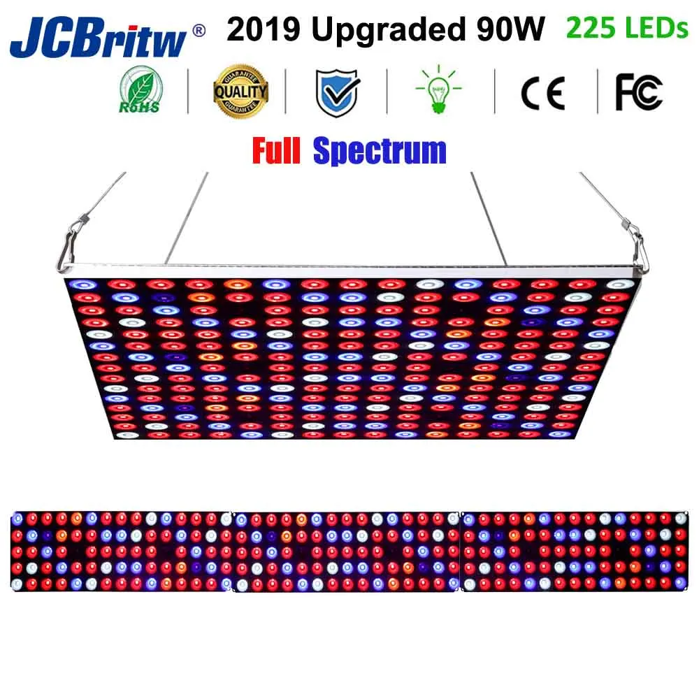 JCBritw светодиодный светильник для выращивания, 90 Вт, AC85-265V, полный спектр, светильник для выращивания растений для комнатных растений, гидропоники, овощи, цветы, фрукты