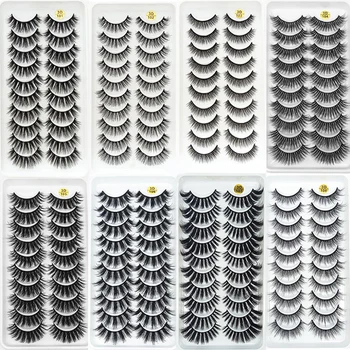 

10pairs 3D Faux Mink Lashes Natural Long False Eyelashes Volume Fake Lashes Makeup Extension Eyelashes maquiagem