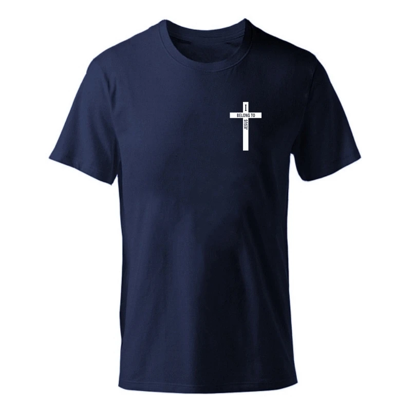 x-navy-b Модная футболка, мужские футболки из хлопка с крестиком, летние футболки для мальчиков, футболка для катания на коньках, топы с короткими рукавами, принт «христианская вера» - Цвет: x-navy-b