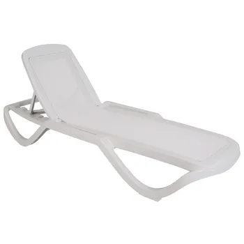 

Lounger CARIHUELA, stackable, polypropylene White, textilene White