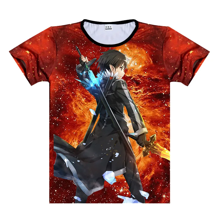 2 Sword Art Online футболка Косплей SAO Костюм Аниме модная мужская женская футболка - Цвет: 2